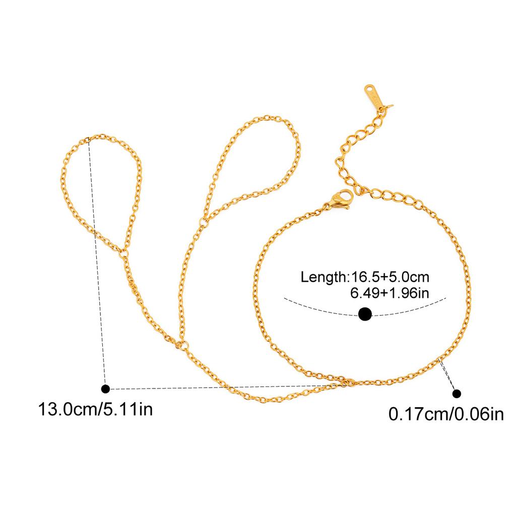 Yori Waterproof 18K Gold Plated Geometric Stainless Steel Finger Bracelet for Women High Quality Korean Dainty Jewelry Gift