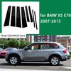 8PCS Gloss Black Polished Pillar Posts Fit Window Trim Cover BC Column Sticker For BMW X5 E70