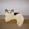 Simulation Furry Cat Ornament Plush Animal Figurine Realistic Fluffy Kitten Model Hanging Cat Decoration for Home TV Stand Shelf Decor