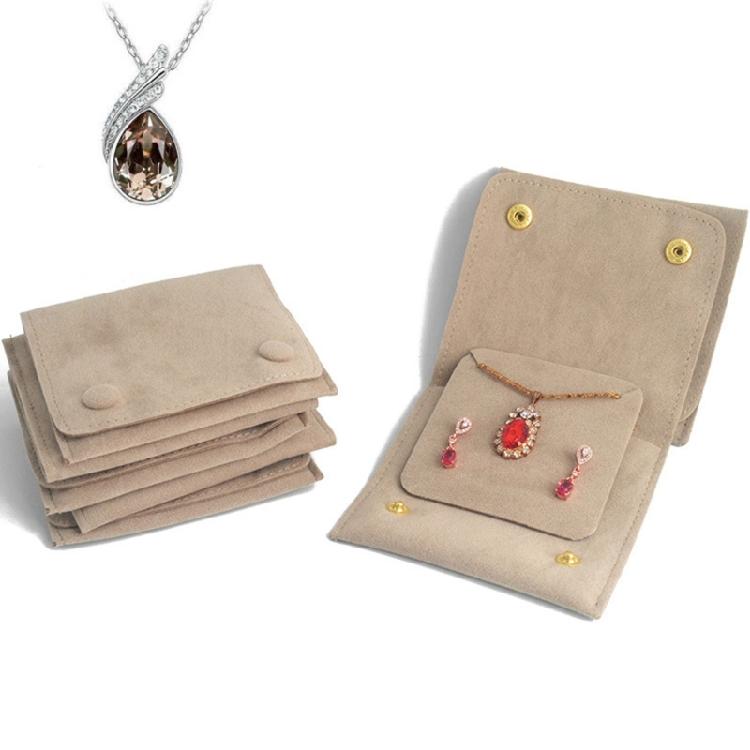 Protable Jewelry Packaging Bag Snap Fastener Soft Velvet Material Bracelet Bags