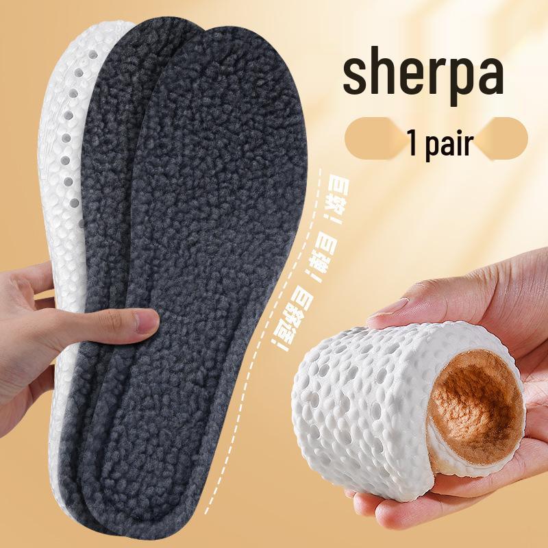 Unisex Winter Velvet Insoles: Warm, Soft, Sweat & Odor-Absorbing, Shock-Reducing, Lambswool Comfort for Pain-Free Feet