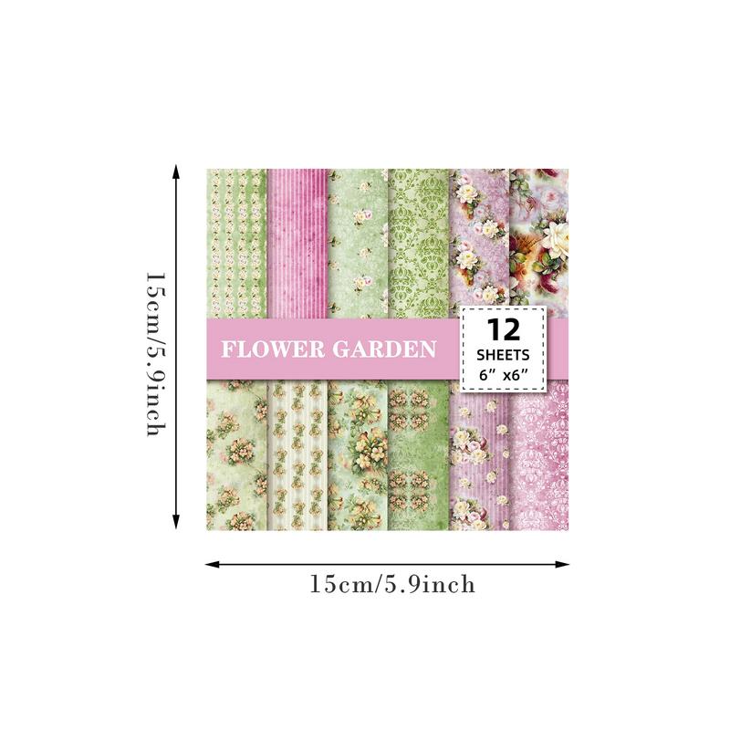 Flower Scrapbook Paper 12pcs Aesthetic Patterned Craft Pad Scrapbooking Supplies Decorative Craft Papers For Junk Journal Photo