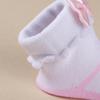 3 пары носков для новорожденных девочек, домашние носки с бантом для малышей, подходят для детей 0-6 месяцев