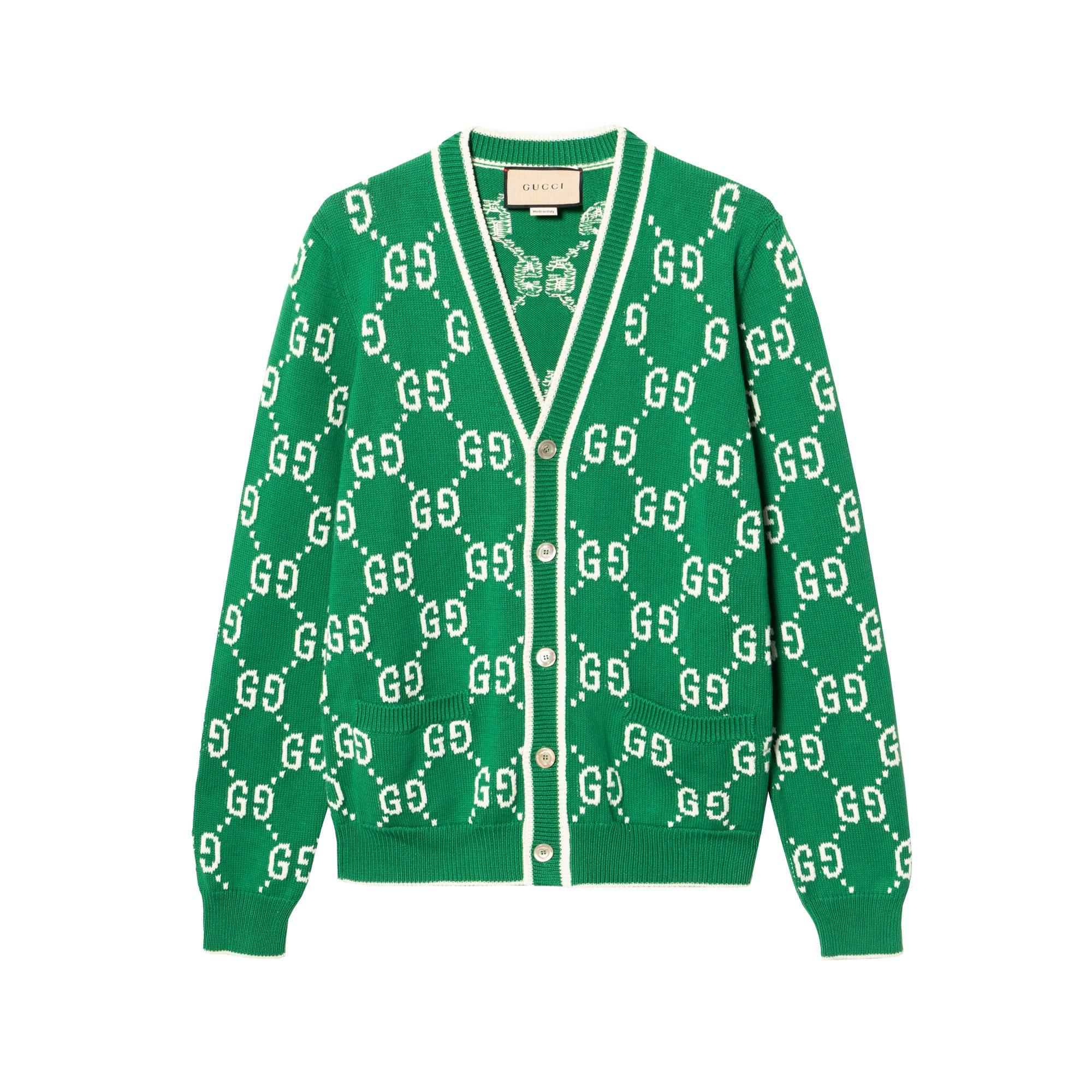 GUCCI GG Intarsia-knit Cotton Cardigan 703943-XKCDF-3861