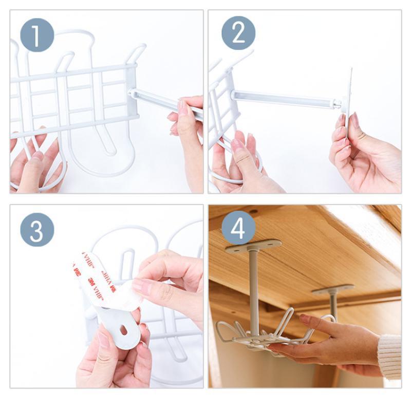 Home Office Desk Wire Organizers Under Table Storage Rack Cable Rack Table Bottom Rack Outlet Holder Hanging Rack Line Organizer