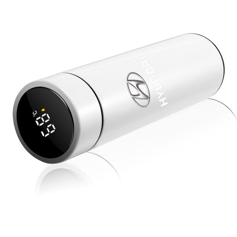 

Автомобильная умная бутылка-термос с дисплеем температуры, кофейная чашка для Hyundai I30 Accent Creta Kona IX35 I40 Getz Sonata Elantra Veloster белый