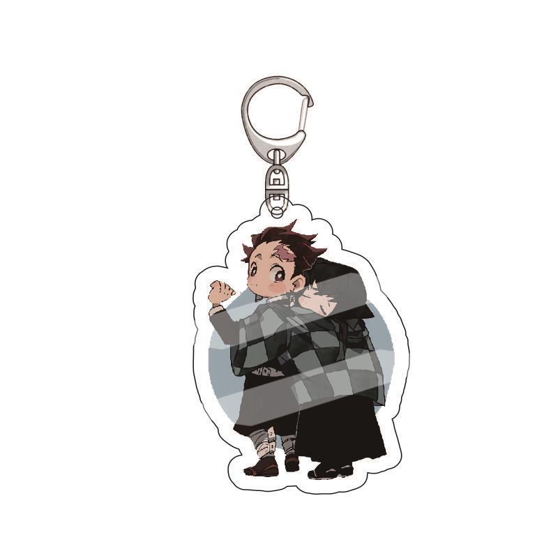 Anime Demon Slayer Acrylic Keychain Tanjiro Kamado Nezuko Zenitsu Agatsuma Inosuke Hashibira Pendant Charm 4PCS Collection Beautiful Gift