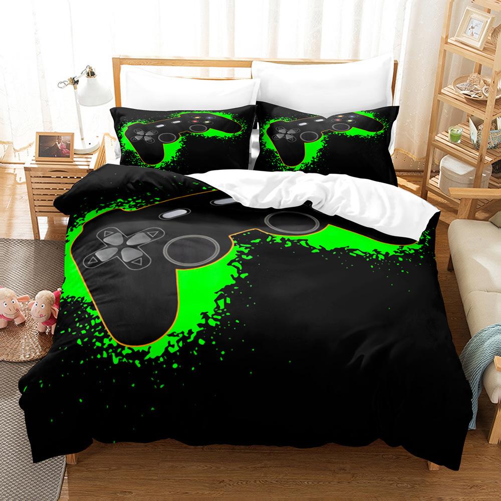 3D Digital Printing Three-Piece Quilt Cover Gamepad Three-Piece Set