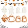 4 Pcs Plastic Ghost Halloween Cookie Mold Press Type Fondant Sugar Craft Mold  Party