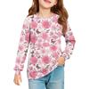 Girls' Long Sleeve Blouse - Round Neck Soft Waist Tunic
