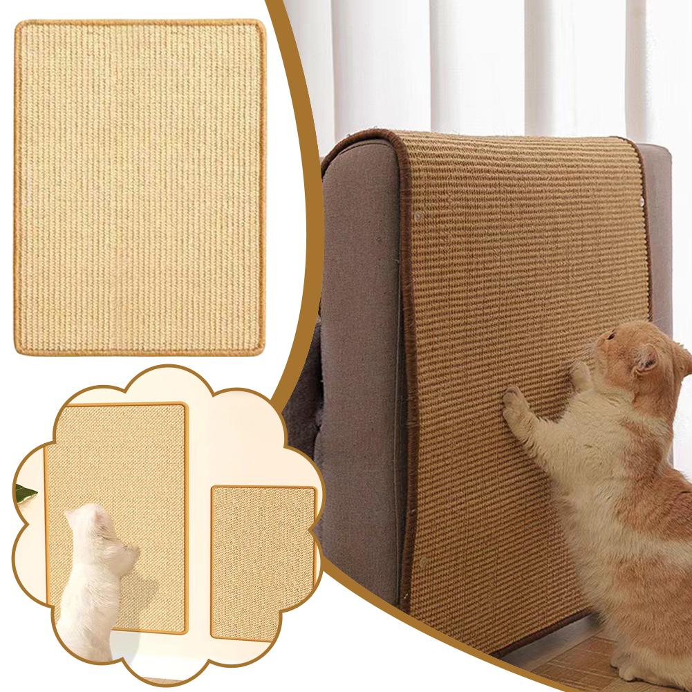 Self-adhesive Sisal Cat Scratch Pads Sofa Anti-scratch Claw Grinding Pads Scratch Board Wall Stickers Cat Pet Accessories