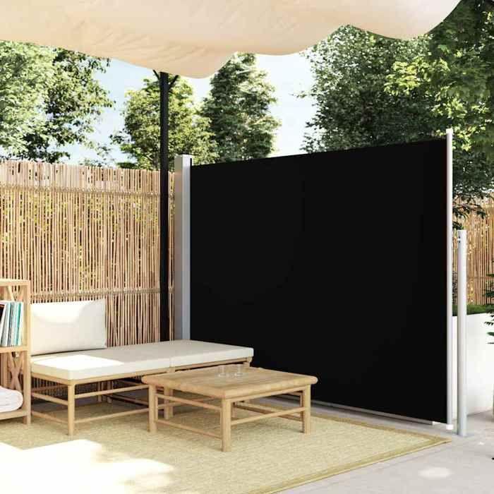 VidaXL Auvent latéral rétractable de patio 170x300 cm Noir