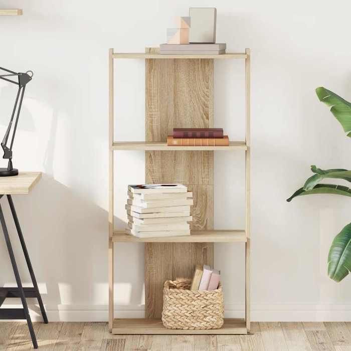 VidaXL Bibliothèque à 3 niveaux chêne sonoma 60x30x120 cm, étagère, étagère à livres, étagère de rangement 860267