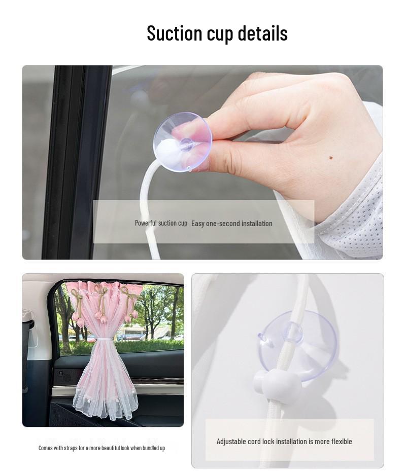 Butterfly Baby Sun Protection Suction Cup Car Curtains - Heat Insulation & Privacy Side Window Gauze Shade