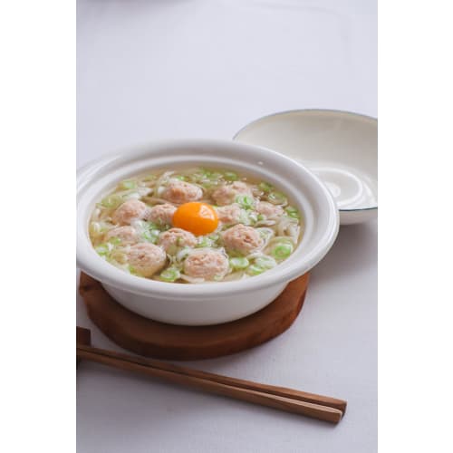 Nodahoro Enamel Heat-Resistant Pot, Large, Gas/IH Compatible, Perfect for Single-Person Ramen and Udon Noodles, Made in Japan, Milky White, KO-21MW