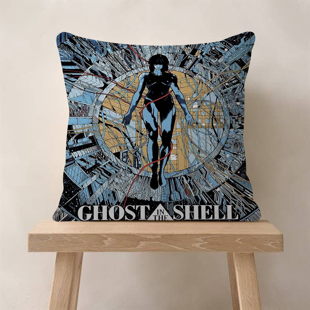 Anime Ghost In The Shell Movie Sticky Cushion Cover 30x50 Polyester Sofa Cushions Decorative Throw Pillows Home Decoration
