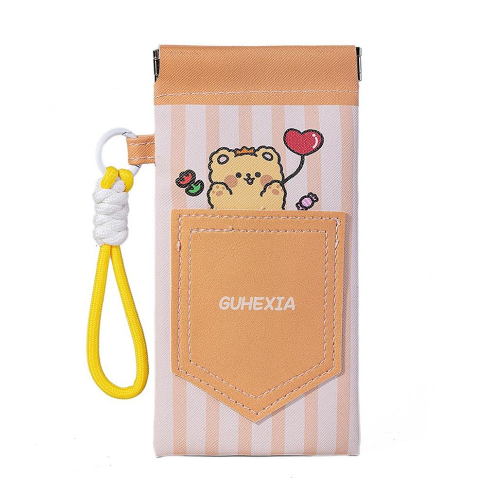 PU Leather Reading Eyewear Case Automatic Closed Myopia Glasses Case  For Students