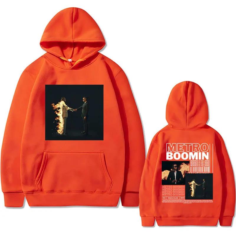 Rapper Metro Boomin Heroes & Villains Music Album Print Hoodie Men Hip Hop Oversized Sweatshirts Male Vintage Hoodies Streetwear