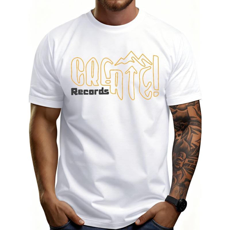 European Sizes Casual Style Men's T-Shirt with Cracate Records Logo Design for Casual Attire And Music Lovers Perfect Gift for Friends And Family