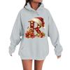 Women's Casual Comfortable Long-Sleeved Christmas Letter-Printed Warm Hooded Crew-Neck Sweatshirt
