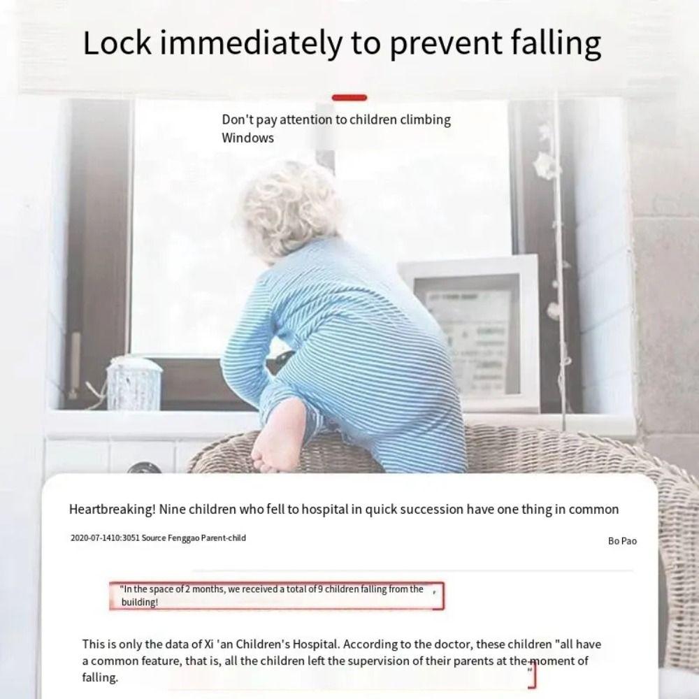 No Punching Window Lock Adjustable Window Restrictor Falling Prevention Locks Limiter  Home
