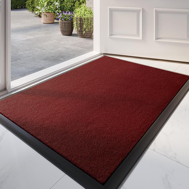 

Килимок для підлоги з кокосового волокна, Міцний килимок для дверей, Вхідний килимок, стійкий до подряпин та зношування, що затримує пил, з нековзкою основою 50x80cm темно-червоний колір