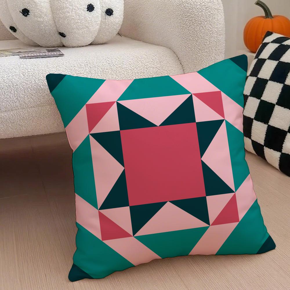 Exotic Portuguese Style Geometric Graphics Art Cushion Cover Throw Pillow Cover Hidden Button Durable Polyester Chair Cushion
