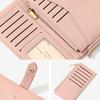 RenLianyi Women's Zipper Long Wallet, PU Synthetic Leather, Large Capacity, 12 Card Pockets, Coin Purse, Slim PassCommuter Card Slots, Slim,