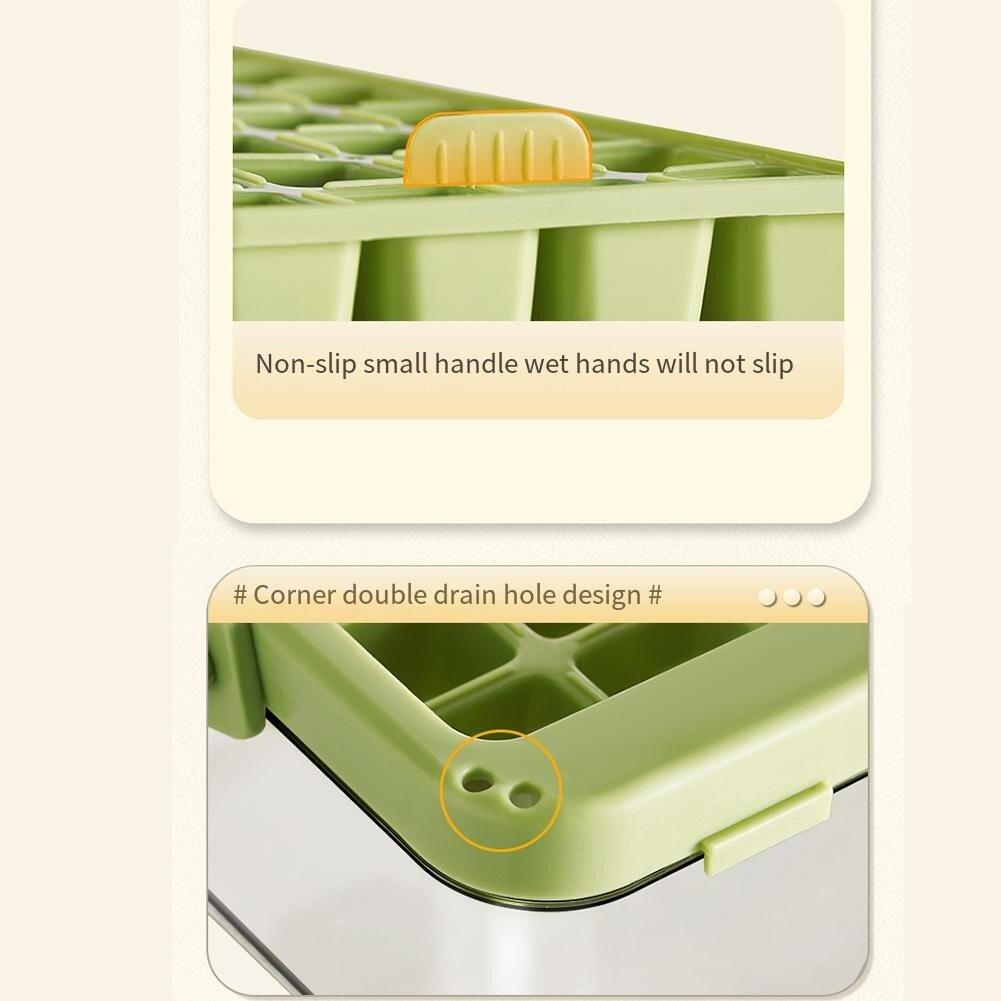 Ice Tray with Lid and Bin Ice Cube Mold with Scoop Ice Maker 2 Trays for Freezer for Chilled Drinks Coffee Juice