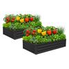 2 Pack 6x3x1FT Galvanized Raised Garden Bed Kit Outdoor Metal Planter Box for Vegetables Bottomless Rectangular Gardening Bed w