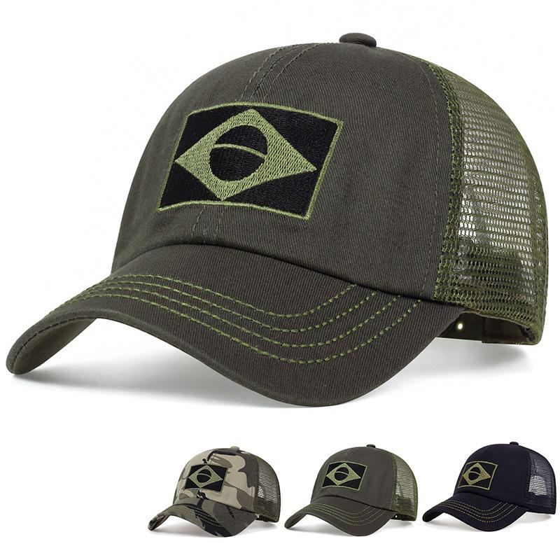 Yiran Bag Women's Brazilian Flag Camouflage Baseball Cap Fashion Jungle Combat Caps Adjustable Outdoor Cotton Casual Hat Hip Hop Sports Hats 54-60Cm