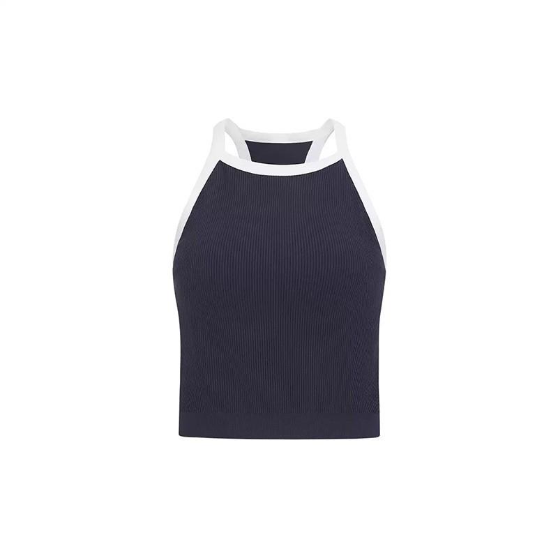 Womens Seamless Knit Tennis Set With Built-in Bra Pad Color-Block Skirt Badminton Outdoor Sports