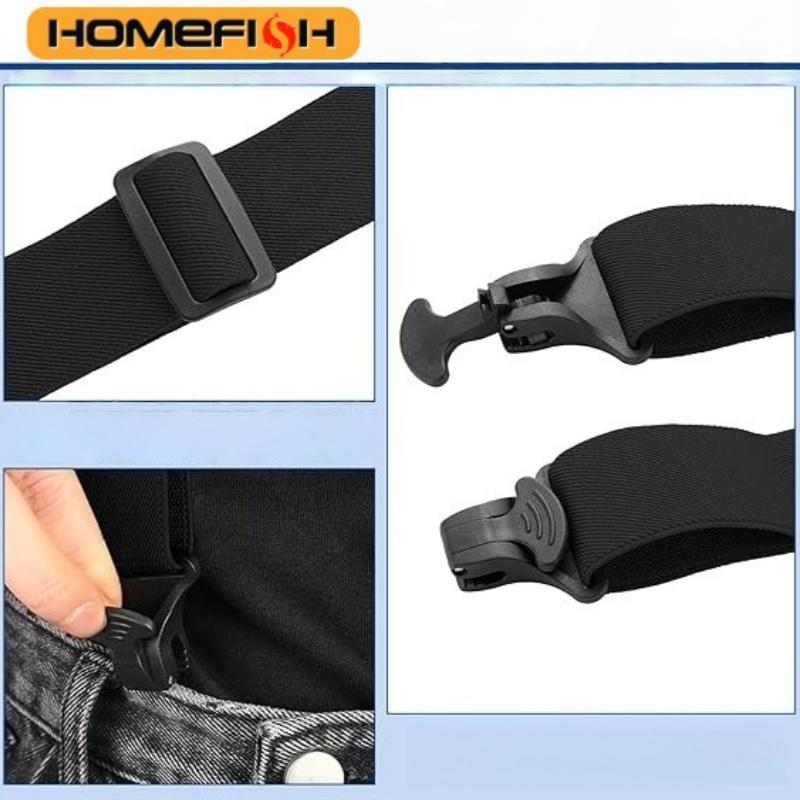 Heavy Duty Work Suspenders for Men 3.8cm Wide X-Back with Plastic Gripper Clasps Adjustable Elastic Trouser Pants Braces-Black