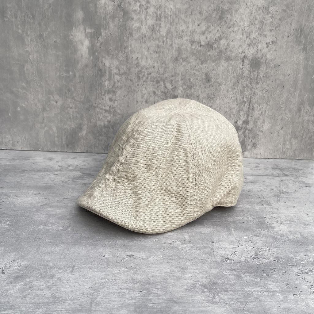 New Mixed Linen Six-piece Deep Top Face Small Forward Hat Men's and Women's Spring and Summer Thin Cap Niche Painter Hat