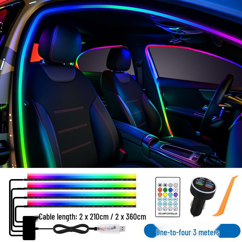 Sound-Activated LED Car Interior Ambient Light with Door Frame