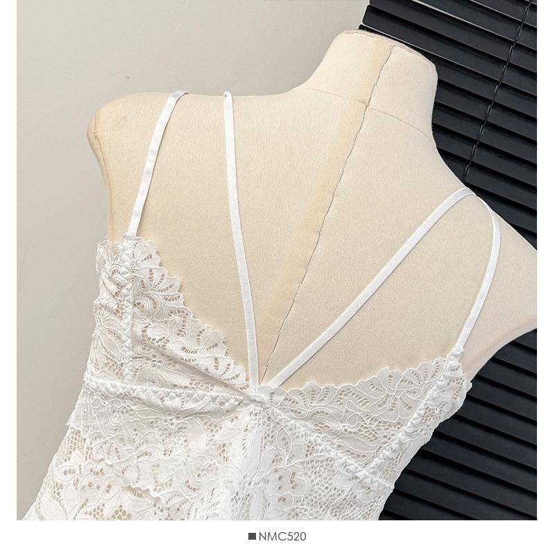 Summer Women Sweet Sequined Butterfly Embroidery Lace Spaghetti Strap Sleeveless Vest Tops for Girls