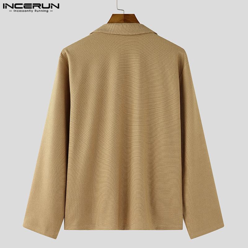 INCERUN Oversized Men Long Sleeve Knitted Open Front Cardigan