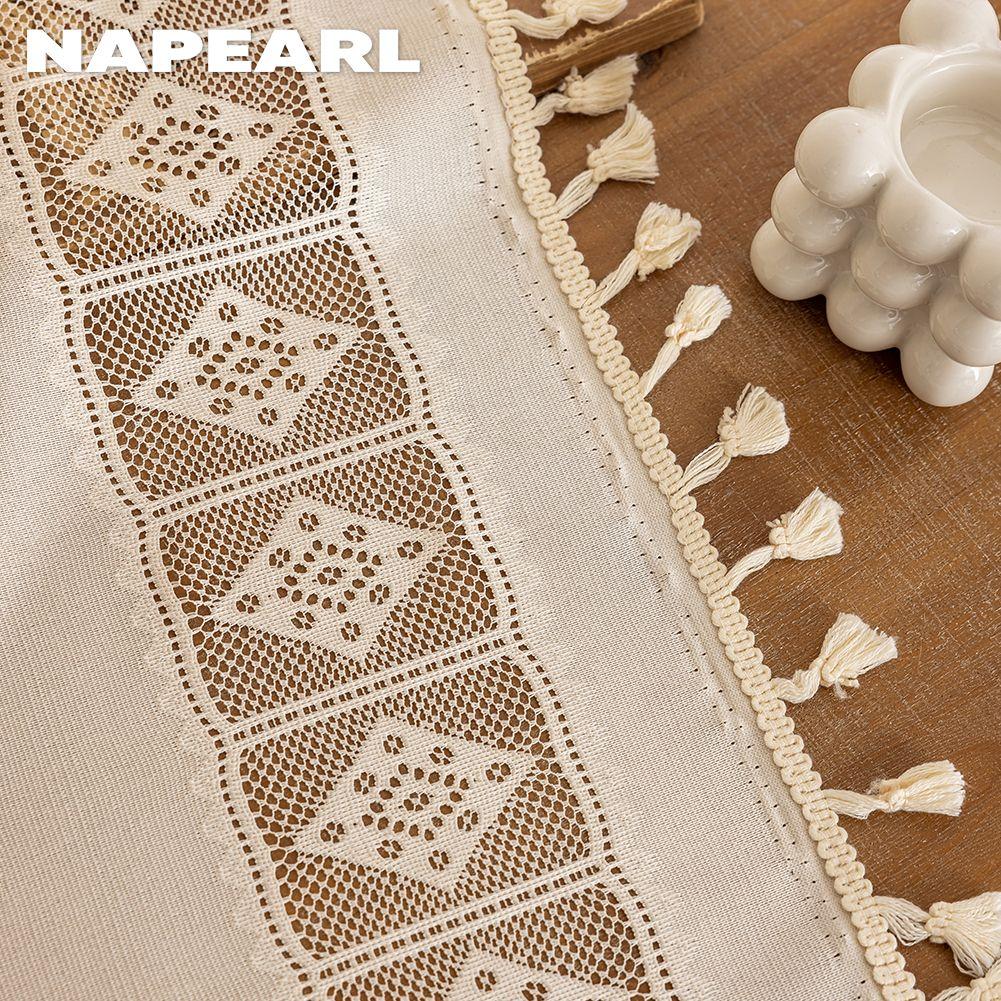 1PC NAPEARL Bohemian Style Jacquard Curtains Tassel Edge Rod Pocket Type Sheer Curtain for Living Room Bedroom Balcony Window Home Decor