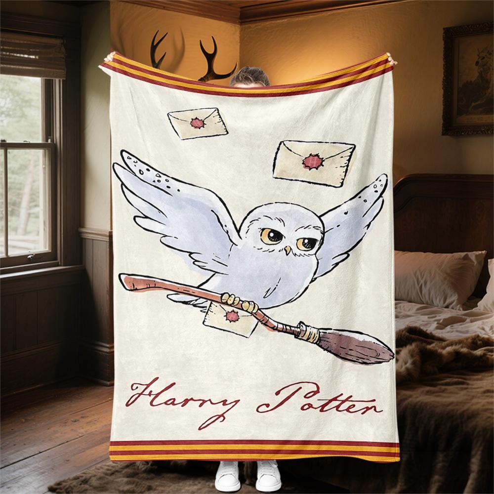 1 Stück Harry Potter, Eule, Umschlag Outdoor Flanell Überwurfdecke Ganzjahres Weiche Wärme, Heimdekoration 1031172