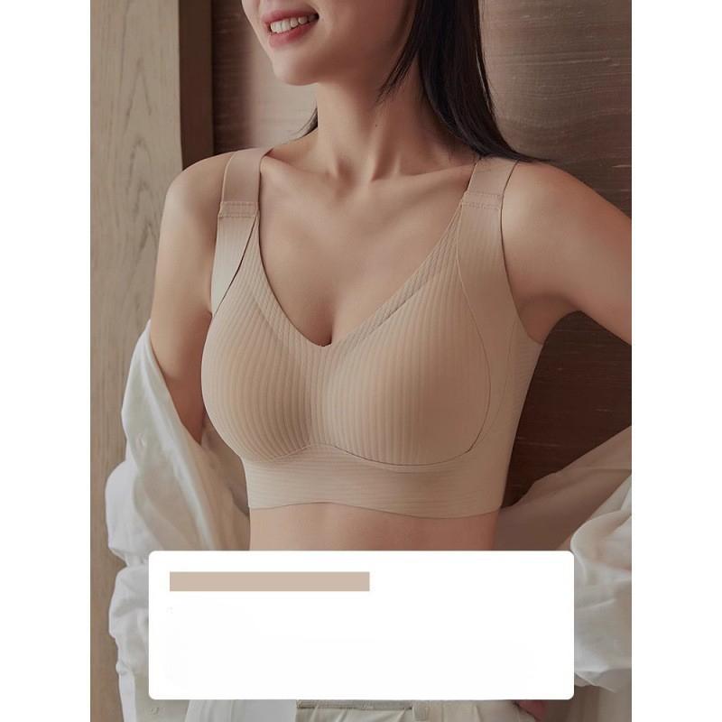 Women's Seamless Wireless Bra Comfortable, Thin Design, Full Coverage, Anti-Sagging Lift Ribbed Smooth Silhouette, High Support