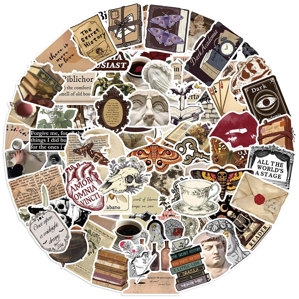 10/30/50/100pcs Boho Retro Dark Aesthetic Graffiti Stickers Decorative Guitar Laptop Phone Skateboard Cool Cartoon Sticker Gifts