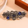 Retro Elegant Crystal Hair Clip - Large Size Horizontal Spring Ponytail Clip for Women