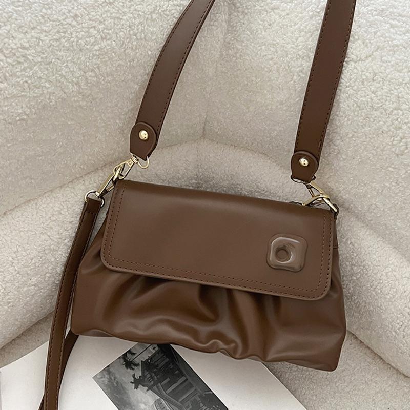 Advanced Underarm Bag for Women  Summer New Korean PU Single Shoulder Crossbody Bag Fashion Versatile Pleated Bag