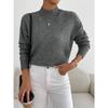 Solid Color Loose Knit Top Semi High Neck Pullover Long Sleeved Sweater Women Autumn and Winter