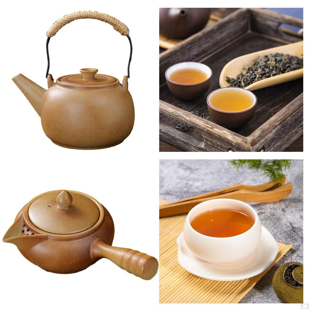Teiera in ceramica per acqua bollente, resistente, con manico, filtro per il tè, ristorante