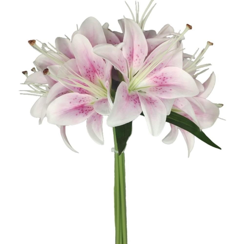 

12 Heads Artificial Lilis DIY Flower Realistic Fake Flowers Floral Arrangement Plastic Simulation Flowers Home Decoration фиолетовый