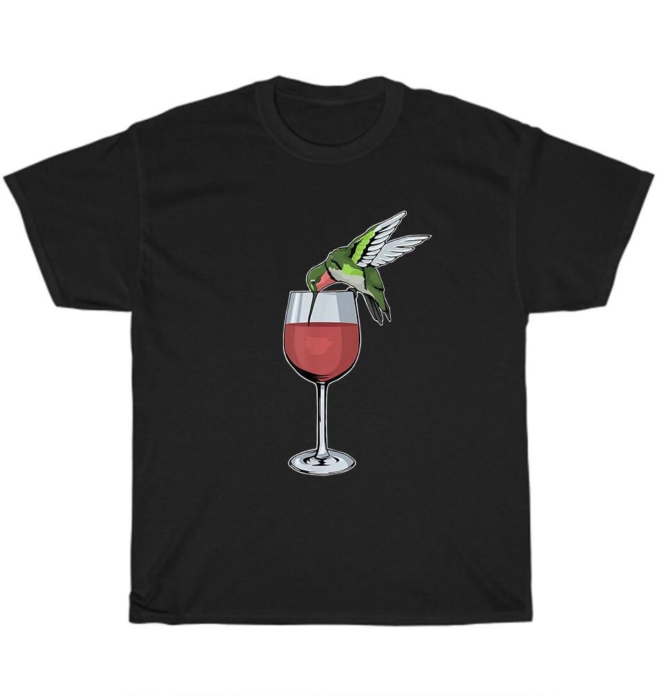 

Hummingbird Wine Glass Bird Spirit Animal Wine Lover T-Shirt Unisex Tee Gift NEW 4XL