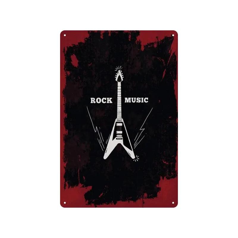 Vintage Rock Music Metal Tin Signs  Retro Wall Art Decor for Home Living Room Bedroom Hallway Garage Club Bar  Unique Plaques