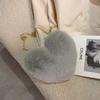 Borsa a tracolla in peluche a forma di cuore carina da donna Borsa a spalla con catena