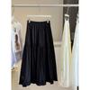 Bow Fungus Edge White Cake Skirt Women's Spring New A-character Loose and Thin Medium and Long Swing Skirt